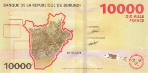 Burundi p54b 10000 Francs 2018